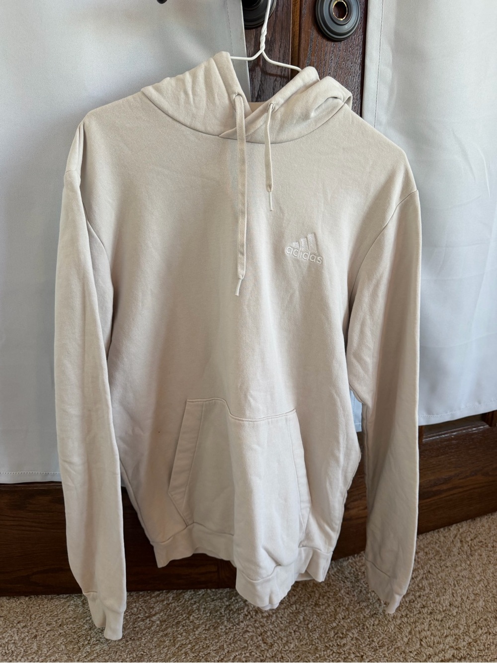 adidas Cream Pullover Hoodie with Subtle Logo